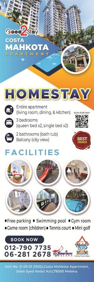 Good2Stay Apartment 6-8Pax L 3R2B L 2 Parking L Coway Water L Unifi I Swimming Pool Malacca Εξωτερικό φωτογραφία